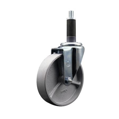 Service Caster 5'' Semi Steel Wheel Swivel 1'' Expanding Stem Caster SCC-EX20S515-SSR-1